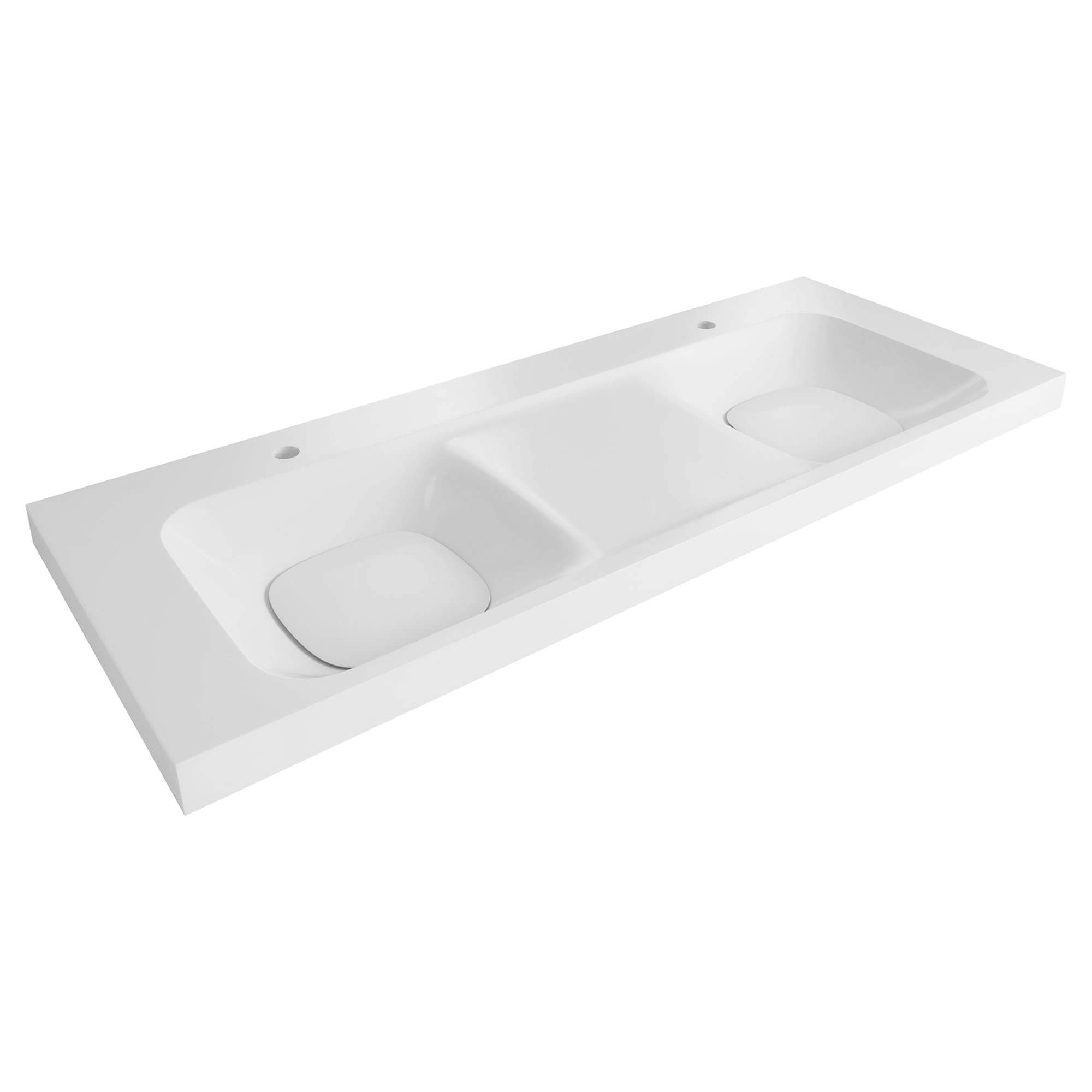 DXV MODULUS 55-INCH DOUBLE BATHROOM SINK - TWO SINGLE-HOLES